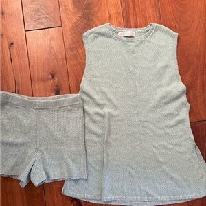 Free People Gray Sleeveless Sweater Set